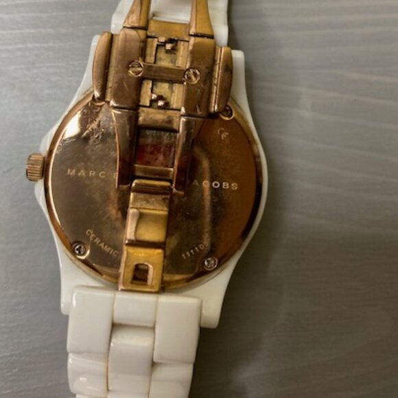 Marc by Marc Jacobs white and gold tone ceramic ladies\' watch